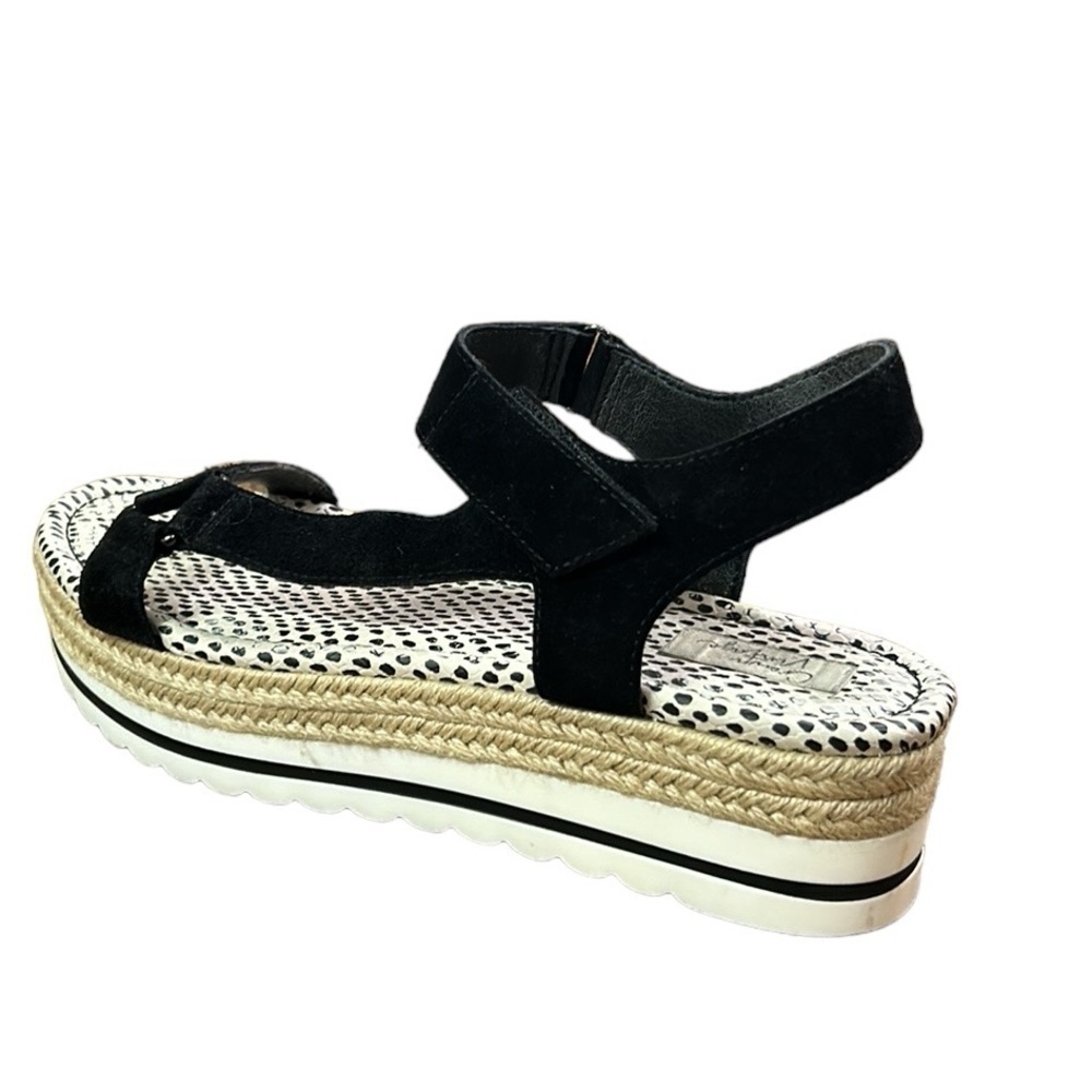 Crown Vintage Black Leather Korine Platform Sandal Women’s  Size 11 - Picture 4 of 11